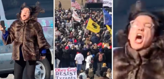 WATCH: Triggered Liberal SCREAMS at Anti-Mandate Protestors